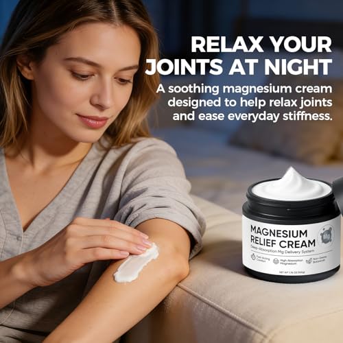 Magnesium Joint Relief Cream ? Deep Absorption Formula for Muscle & Joint Comfort ? Fast-Acting, Non-Greasy Body Lotion for Neck, Back & Legs, 1.76oz (1)