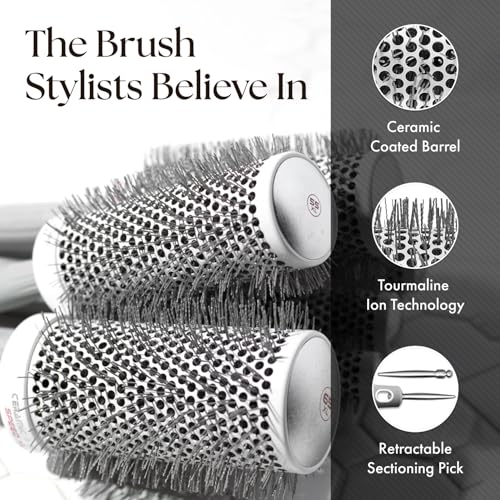 Olivia Garden Ceramic + Ion Speed XL - Extra-Long Round Thermal Hair Brush - Not Electrical - Professional Blowout Brush for Normal to Thick Hair