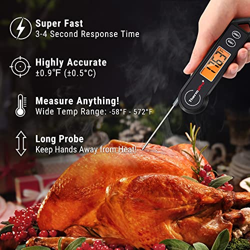 ThermoPro TP19H Waterproof Digital Meat Thermometer for Grilling with Ambidextrous Backlit and Motion Sensing Kitchen Cooking Food Thermometer for BBQ Grill Smoker Oil Fry Candy Thermometer