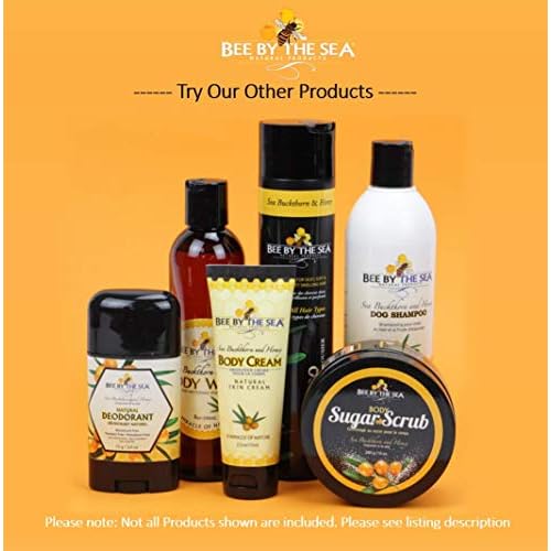 Bee by the Sea Honey and Sea Buckthorn Body Butter Cream for Dry Skin, 6 oz