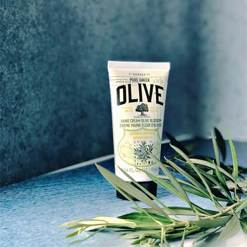KORRES Olive Blossom Body Care Set, Hydrating Shower Gel (8.45 fl oz), Nourishing Body Cream (6.76 fl oz) & Hand Cream (2.54 fl oz), Greek Olive Oil Skincare Gift Set for Dry Skin