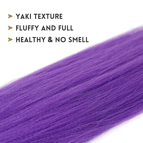 Purple Braiding Hair Extensions 26 Inch Pre-Stretched 2 Pack