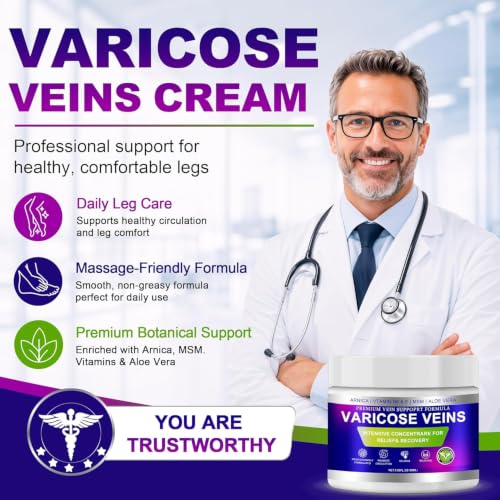 Varicose Veins Cream for Legs - Arnica & Aloe Vera 2-Pack