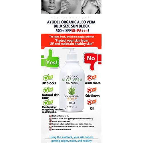 Ayodele Aloe Vera SPF50+ PA+++ Body and Face Sunscreen 16.9 oz