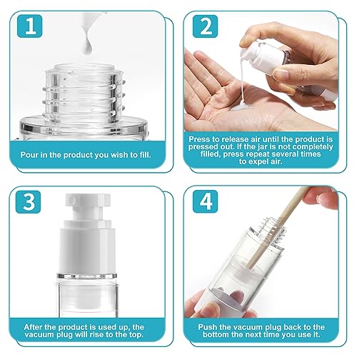 Bubimon Airless Pump Jars 18 Pack BPA Free Leak Proof