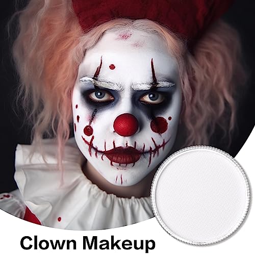 BADCOLOR White Clown Face & Body Paint Kit 30g Water-Activated SFX Makeup for Halloween & Cosplay