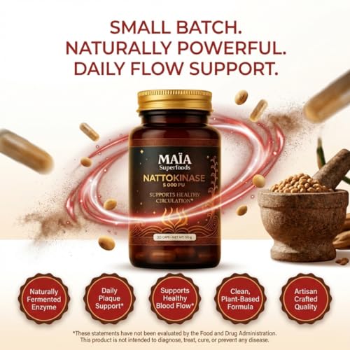 Maia Nattokinase 5000 FU - Vegan Enzyme Supplement for Heart Health