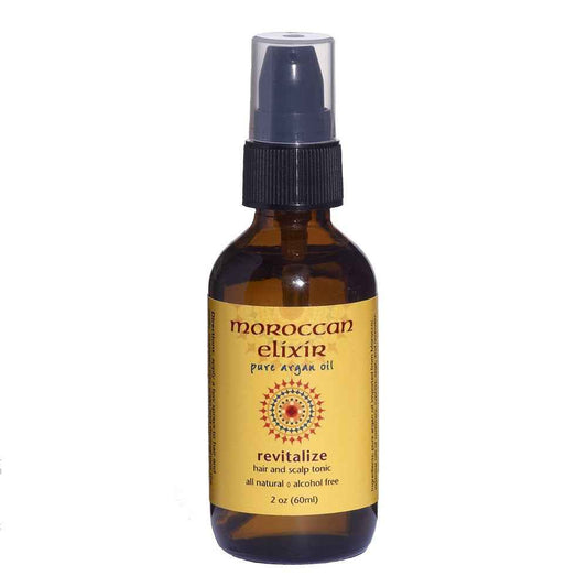 Moroccan Elixir REVITALIZE Argan Hair and Scalp Oil | Protects and Promotes Growth | Provides Antioxidants Minerals & Vitamin E | Reduces Frizz and Adds Shine, (1.7 oz)