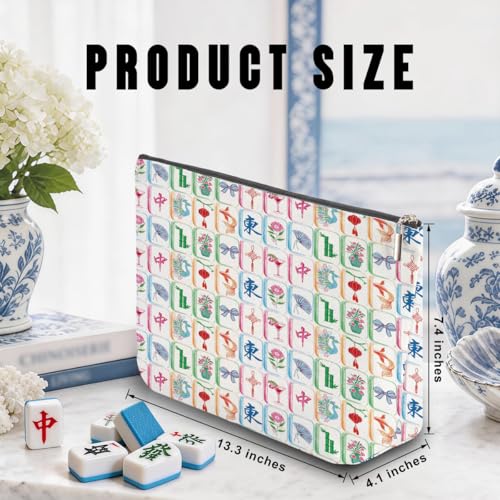 American Mahjong Tile Bag with Zipper - Canvas Storage Case
