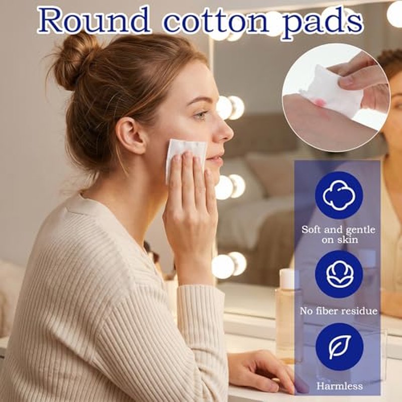 200 Soft Square Cotton Pads for Makeup Removal & Skincare