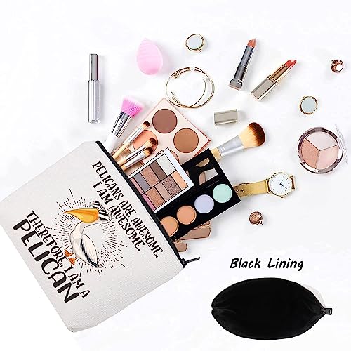 LEVLO Pelican Cosmetic Makeup Bag Pelicans Lover Gift Pelicans Are Awesome Makeup Zipper Pouch Bag For Pelicans Fans (Pelicans Are Awesome)
