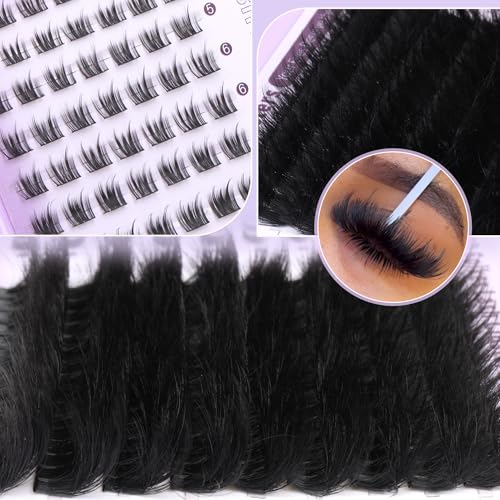 Fluffy Lash Clusters with Spikes 12-20MM D Curl Eyelash Extensions
