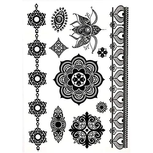 Temporary Tattoo for Adult Women - 2 Sheets - Black Big Moth Beetle Scorpion Dragonfly Bee Insect Sleeve Words Adults Tattoos