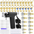 Novopiercing Gold Self Ear Piercing Gun Kit with 18 Pairs of CZ & Steel Ear Studs