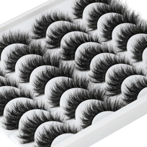 Fluffy Mink Lashes - Cat-Eye 14 Pairs, 10-15mm, Natural, APCYUST