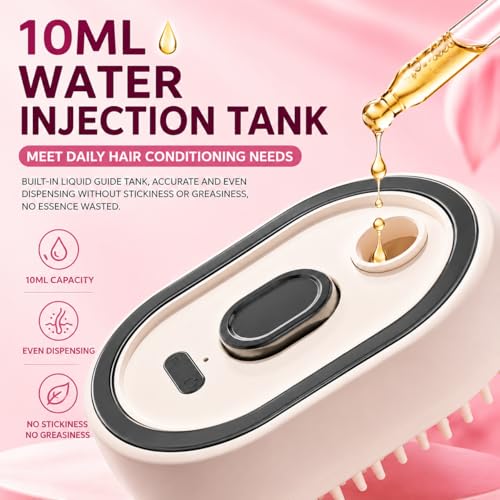 Electric Steam Hair Brush with Scalp Massage & Spray