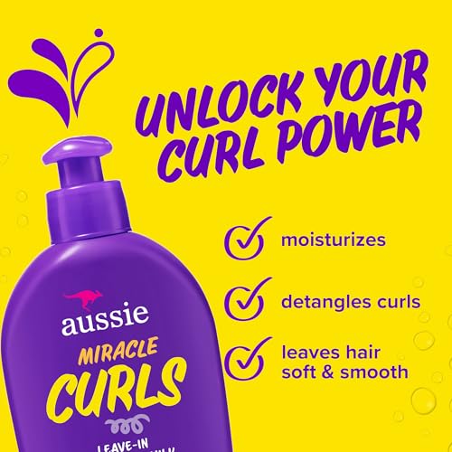 Aussie Miracle Curls Detangling Milk Treatment - Coconut Oil & Jojoba, 5.37 Fl Oz