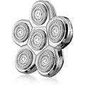 Kibiy 6D Blade Replacement Heads,Electric Shaver Replacement Head for Electric Razor for Men Wet and Dry Compatible Many Models Waterproof Head Razor-Silver