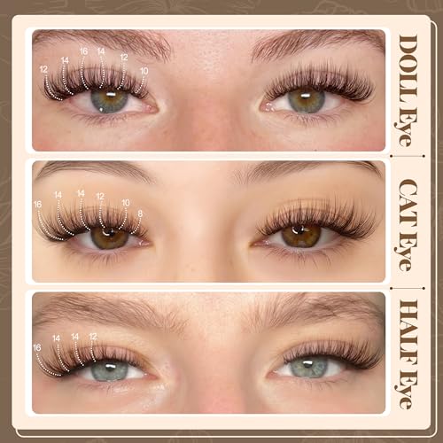 Brown Lash Clusters Wispy Eyelash Extensions by Lanflower