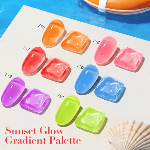 AZUREBEAUTY 6-Color Dip Powder Nail Kit - Neon Jelly Summer Shades