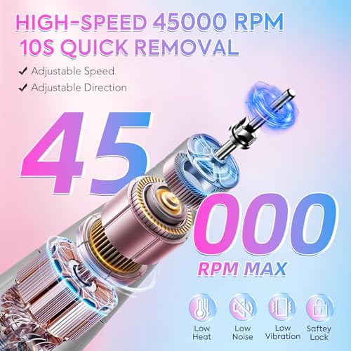 PRYZUNA Gradient Electric Nail Drill 45000RPM Cordless Nail File