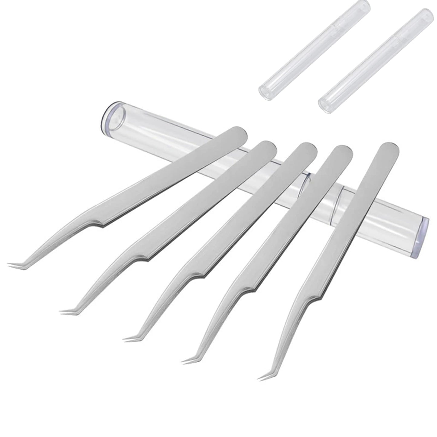 2 Packs Professional Tweezers Storage Case, Tweezers Organizer Eyelash Extension Tools Travel Small Box for Clip Manicure Tool