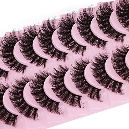 Cat Eye Mink Lashes 18mm - 10 Pairs Wispy False Eyelashes