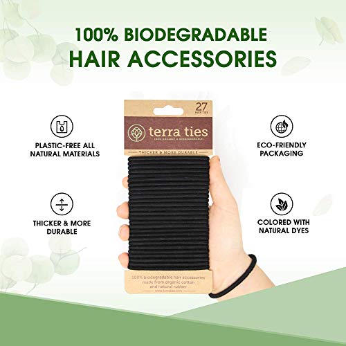 Biodegradable Hair Ties 27-Count - Organic Cotton & Rubber