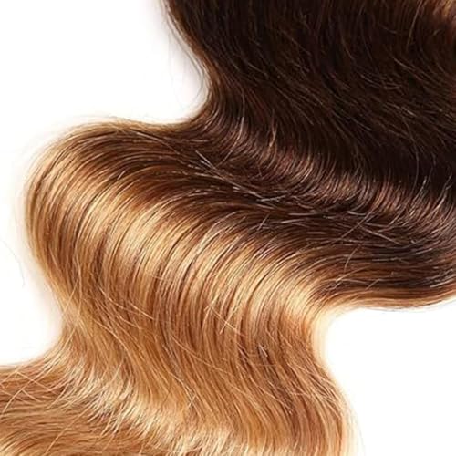 Hailookmey 10 Inch Ombre Brown Blonde Body Wave Human Hair Bundles 100g