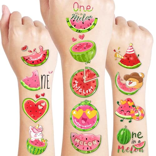 96PCS Watermelon Temporary Tattoos for Kids - Fruit Party Favors