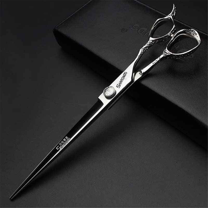 6/7/8 Inch Professional Hairdressing Scissors Barber Rose Pattern Hair Stylist Shears Styling Tool Japanese Stainless Steel Clippers (8-in cutting scissors)