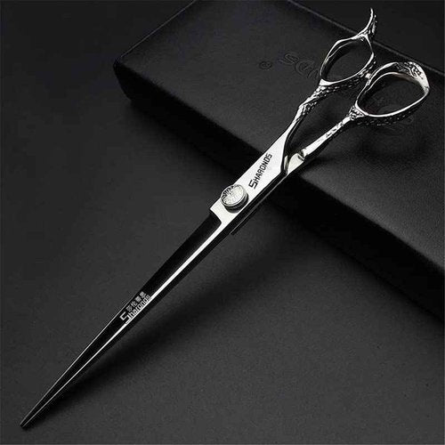 6/7/8 Inch Professional Hairdressing Scissors Barber Rose Pattern Hair Stylist Shears Styling Tool Japanese Stainless Steel Clippers (8-in cutting scissors)