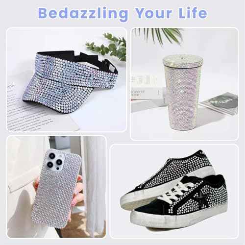 3000PCS Rhinestones with Rhinestone Picker Tool and Tweezer, Wax Pencil for Rhinestones, Gem Picker Pen Diamond Jewel Applicator, Rhinestone Tools for Bedazzling DIY Nail Art