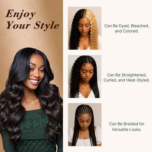 Wequeen 16A Body Wave Human Hair Bundles 22 Inch 100% Unprocessed Brazilian Virgin Hair Quick Weave Bundles Human Hair Extensions Real Human Hair, Natural Black