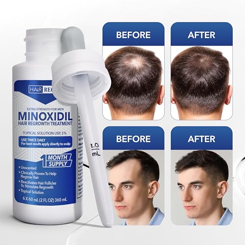 Hair Regen 5% Minoxidil Liquid for Men - 6-Month Supply