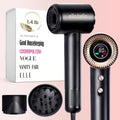 ELLA BELLA Black Compact Plasma Hair Dryer with Digital Display - Fast & Quiet