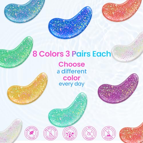 Under Eye Patches (24 Pairs) - Eye Masks for Wrinkles, Puffy Eyes, Dark Circles, Eye Bags, Easter Basket Stuffers, Gifts for Teenage Girls, Under Eye Mask for Refreshing, Revitalizing