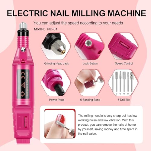 COSCELIA 53Pcs Gel Nail Polish Kit with UV Light & Electric Drill - 35 Colors
