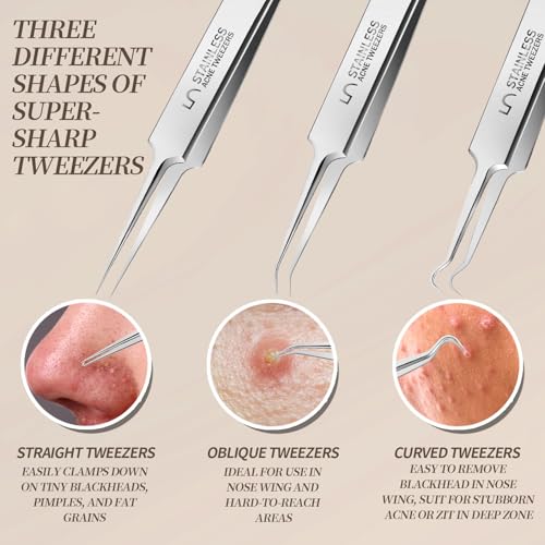 Teenitor 9-Piece Blackhead Remover & Pimple Popper Tool Kit