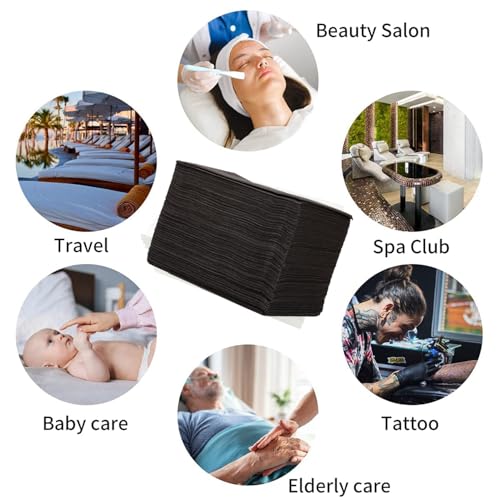 50PCS Disposable Bed Sheets, Black Disposable Massage Table Sheets, Disposable Bed Covers for SPA Lash Wax Tattoo Salon, Non Woven Fabric, 71" x 31" White