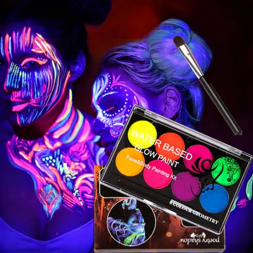 8-Color UV Neon Glow Makeup Palette | Blacklight Eyeliner Kit