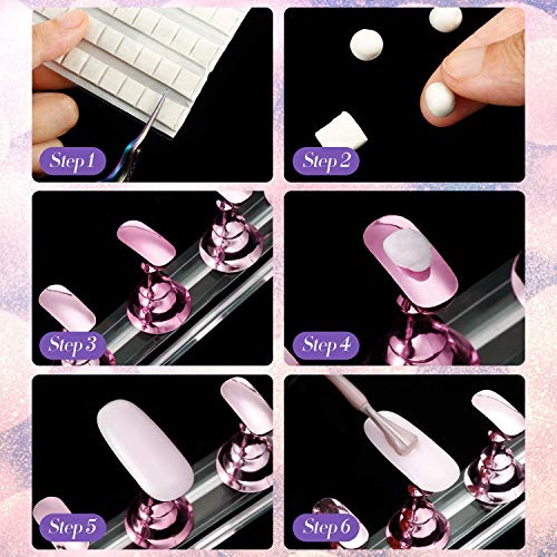 Magnetic Nail Art Practice Stands with Acrylic Tips & Reusable Adhesive Putty