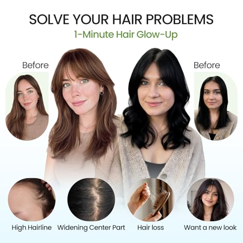 Real Human Hair Topper Clip-In Curtain Bangs 11 inch