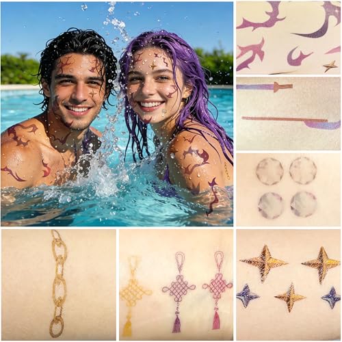 41Pcs Kpop Temporary Tattoos with Bracelet – Water-Resistant