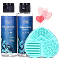 Makeup Brush Cleaner Set with Silicone Mat - 6.8 Fl Oz, 2-Pack