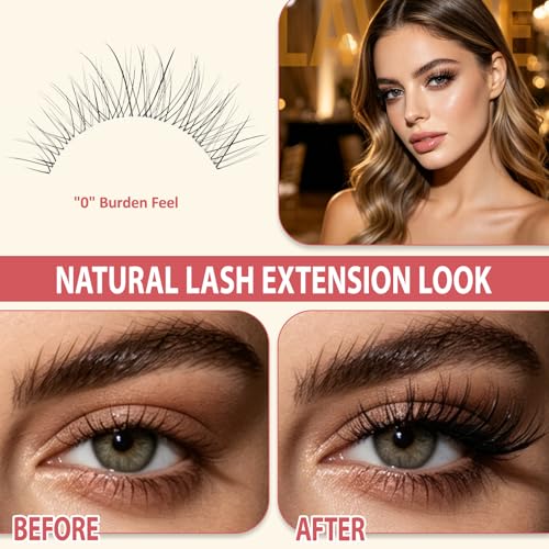 LAVONE Lash Clusters 140 Pcs D Curl DIY Eyelash Extensions