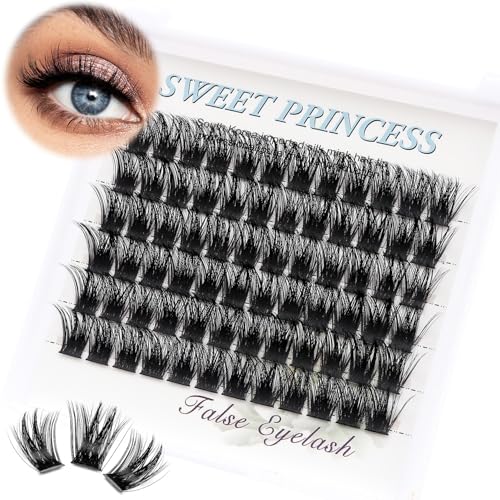 Bodermincer 72 Cluster Bundles 3D Effect Glue Bonded Individual LashEyelash Extensions Natural Style (18MM)