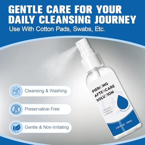 2-in-1 Piercing Aftercare Spray & Wipes Kit for Healing