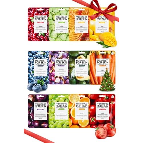 FARMSKIN Facial Sheet Mask - Hydrating, Moisturizing, Clarifying, Soothing Face Masks for Oily, Dry & Sagging Skin - Breathable & Fast-Absorbing - Vegan & Cruelty-Free Korean Skin Care (12 Packs)