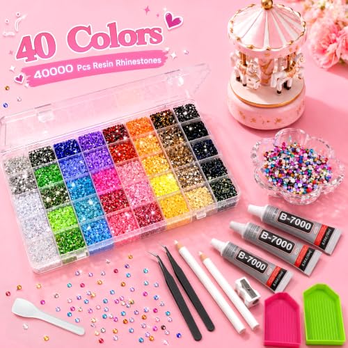 DIY Rhinestone Bedazzling Kit with 40 Colors & Professional Tools